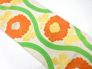 花立涌模様織り出し　袋帯